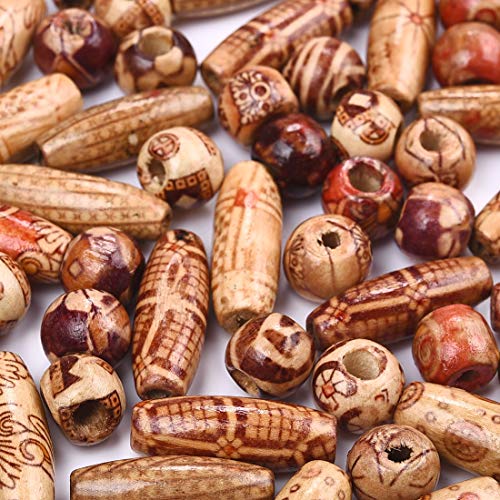 300Pcs Wholesale Natural Painted Wood Beads Round Loose Wooden Bal...