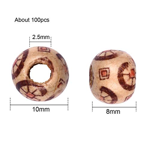 300Pcs Wholesale Natural Painted Wood Beads Round Loose Wooden Bal...
