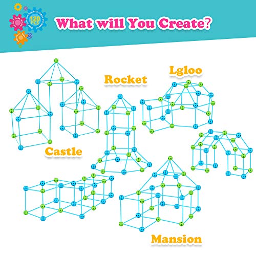 Obuby Kids Construction Fort Building Kit 120 Pieces Ultimate Fort...