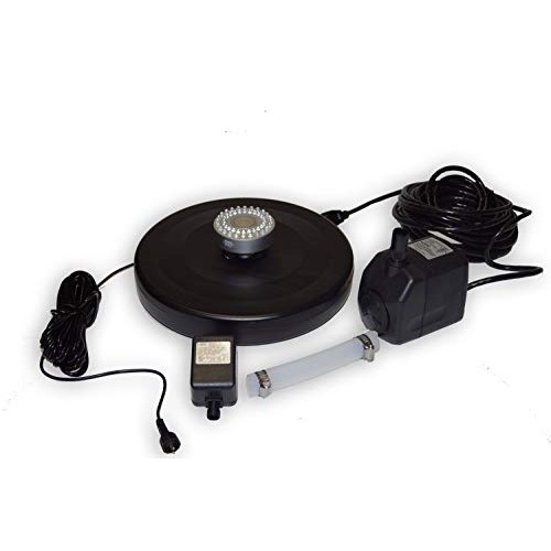 Ocean Mist Small Floating Fountain with 48 White LED Lights and 60...