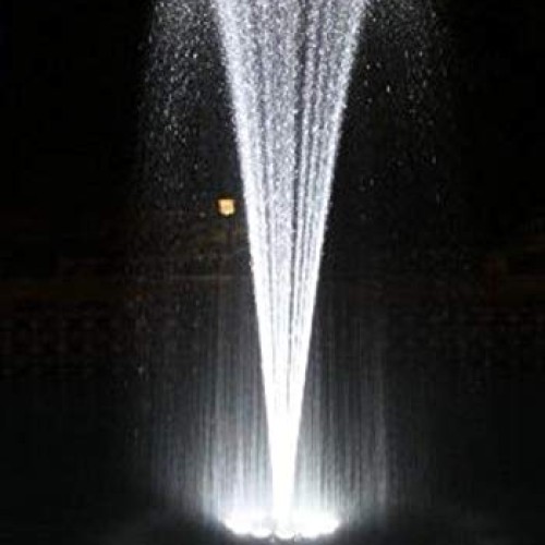 Ocean Mist Small Floating Fountain with 48 White LED Lights and 60...