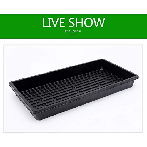 10 Pack of Durable Black Plastic Growing Trays Without Drain Hole...