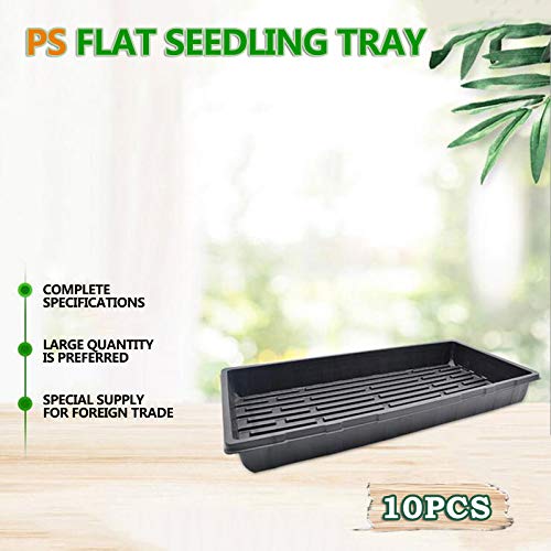 10 Pack of Durable Black Plastic Growing Trays Without Drain Hole...