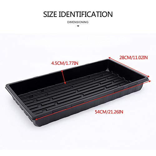 10 Pack of Durable Black Plastic Growing Trays Without Drain Hole...