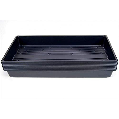 10 Pack of Durable Black Plastic Growing Trays Without Drain Hole...