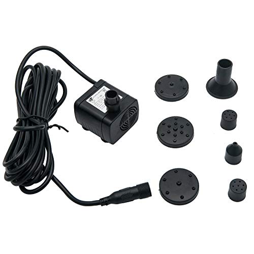 OCGIG Solar Powered Fountain Water Pump 8 Piece Nozzle for Bird Ba...