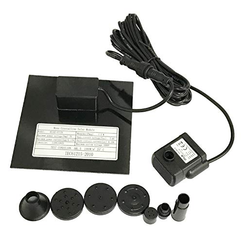 OCGIG Solar Powered Fountain Water Pump 8 Piece Nozzle for Bird Ba...