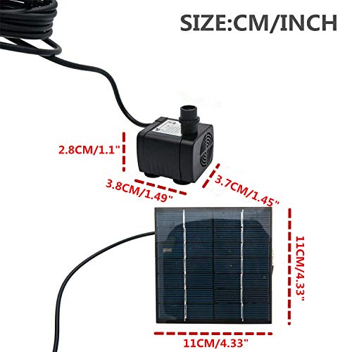 OCGIG Solar Powered Fountain Water Pump 8 Piece Nozzle for Bird Ba...