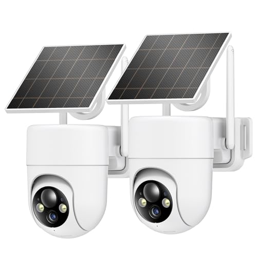 Oculview 2K Solar Security Cameras Wireless Outdoor, 2PCS Outdoor ...