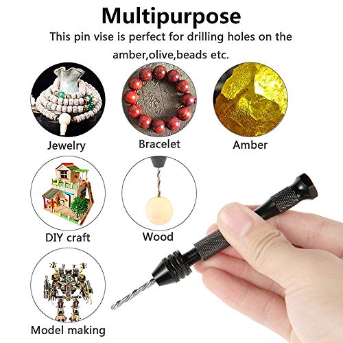 ODOMY 57pcs Pin Vise Hand Drill Bits Mini Hand Drill Rotary Tool,4...