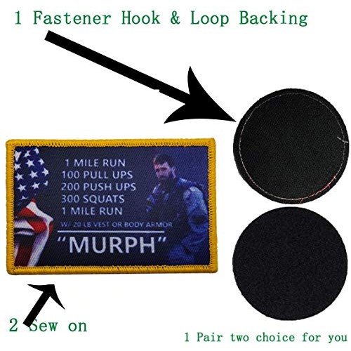Murph Embroidery Patches, 4 Pieces Custom Personalized Military Ba...