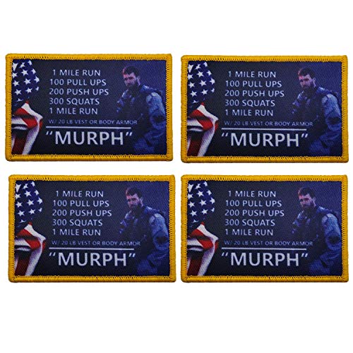 Murph Embroidery Patches, 4 Pieces Custom Personalized Military Ba...