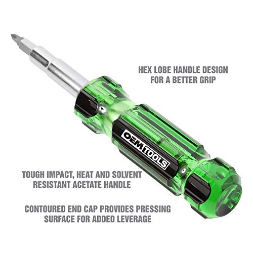 OEMTOOLS 22588 13-in-1 Multi-bit Screwdriver, Nut Driver and Schra...