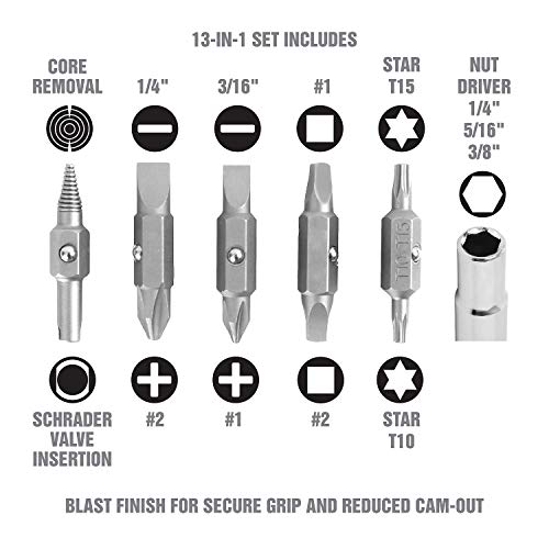 OEMTOOLS 22588 13-in-1 Multi-bit Screwdriver, Nut Driver and Schra...