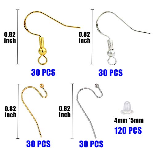 120PCS/60 Pairs 925 Hypo-allergenic Earring Hooks, Sterling Silver...