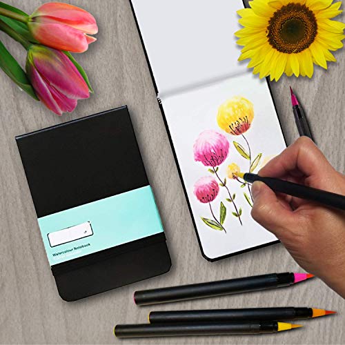 24 Watercolor Brush Pens + 1 Water Brush Pen for Blending – Real N...