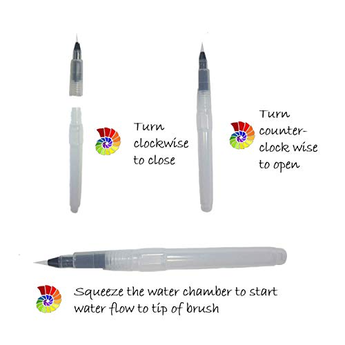 24 Watercolor Brush Pens + 1 Water Brush Pen for Blending – Real N...