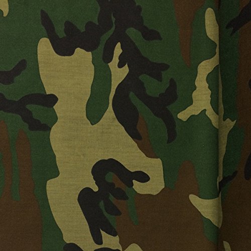 Camouflage Print Fabric Cotton Polyester Broadcloth Camo by The Ya...