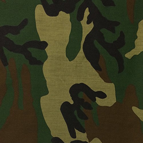 Camouflage Print Fabric Cotton Polyester Broadcloth Camo by The Ya...