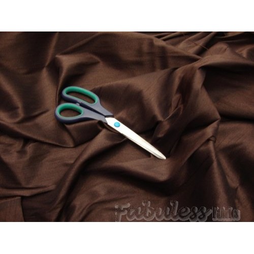 Chocolate Shantung Dupioni Faux Silk Fabric Per Yard