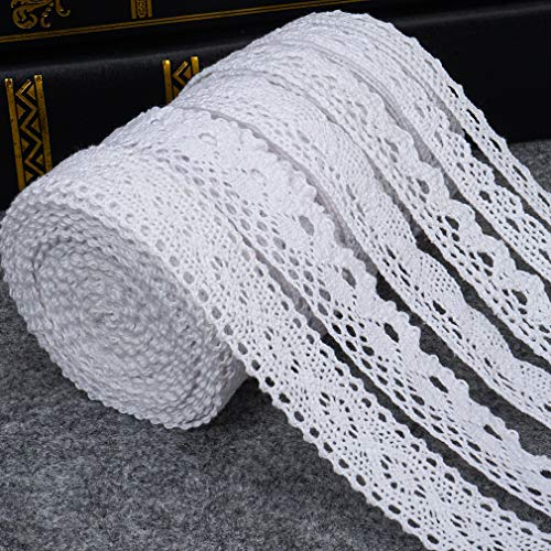 IDONGCAI White Lace Trim Fabric Lace Cotton for Wedding Party Craf...