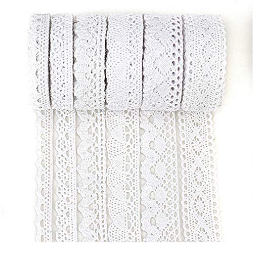 IDONGCAI White Lace Trim Fabric Lace Cotton for Wedding Party Craf...