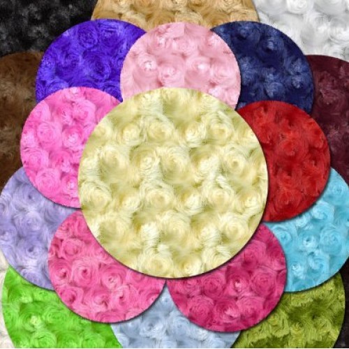 Minky Rosebud TURQUOISE Fabric By the Yard