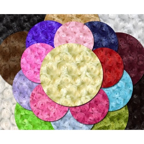 Minky Rosebud TURQUOISE Fabric By the Yard