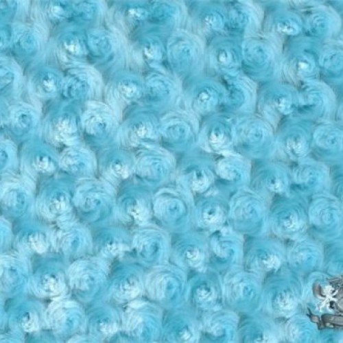 Minky Rosebud TURQUOISE Fabric By the Yard