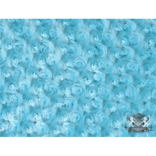 Minky Rosebud TURQUOISE Fabric By the Yard