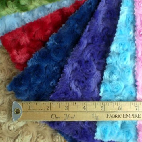 Minky Rosebud TURQUOISE Fabric By the Yard