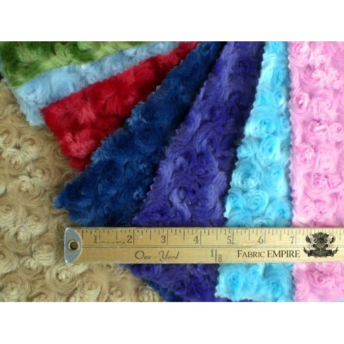 Minky Rosebud TURQUOISE Fabric By the Yard
