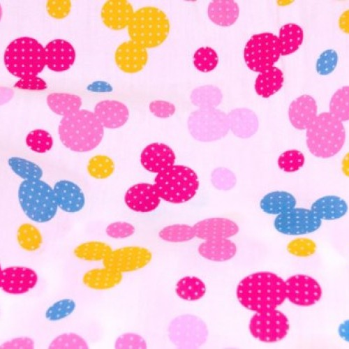 Multi Color Mickey Mouse Polka Dot Print Fabric BTY