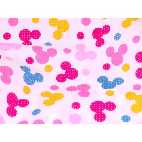 Multi Color Mickey Mouse Polka Dot Print Fabric BTY