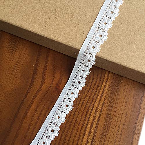 Olive Lace 0.6 inch Wide 10 Yards White Stretchy lace Ribbon Elast...