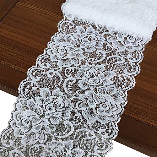 Olive Lace 6 inches Wide White Stretchy lace Ribbon Elastic Trim F...