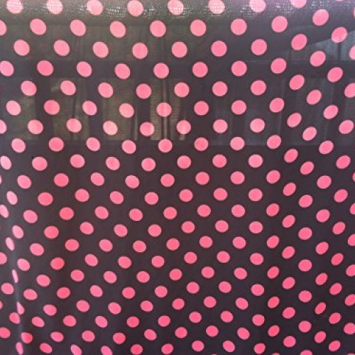 Poko Dots Chiffon Fabric,58 Wide, Fabric 3 Yards, Black/Rose Dots