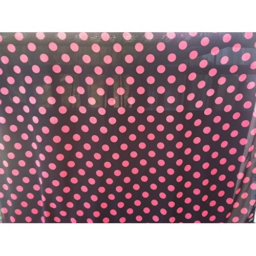 Poko Dots Chiffon Fabric,58 Wide, Fabric 3 Yards, Black/Rose Dots