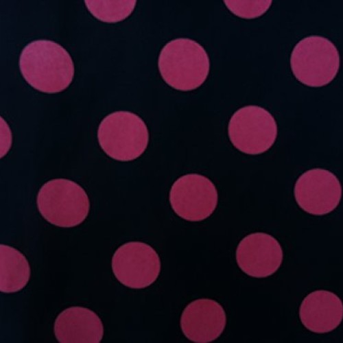 Poko Dots Chiffon Fabric,58 Wide, Fabric 3 Yards, Black/Rose Dots