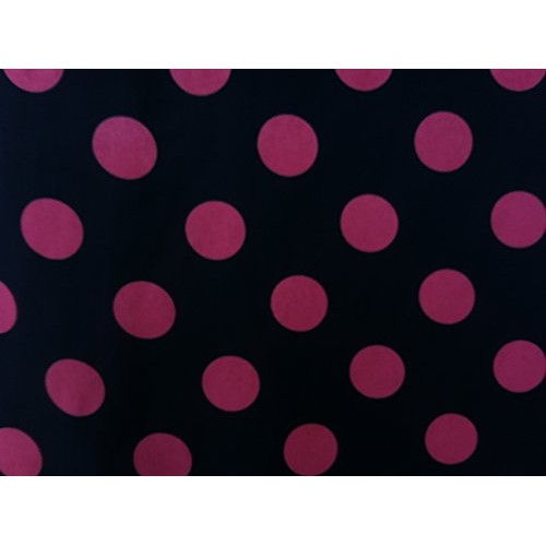 Poko Dots Chiffon Fabric,58 Wide, Fabric 3 Yards, Black/Rose Dots