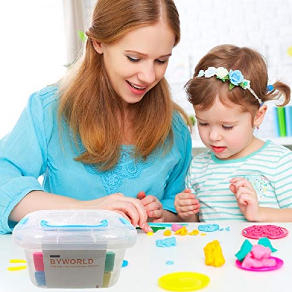 Polymer Clay, BYWORLD 50 Colors Modeling Clay for Kids with Acryli...