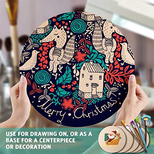 Unfinished Wood Circle, 12 Pieces 12 Inch Christmas Wooden Circle ...