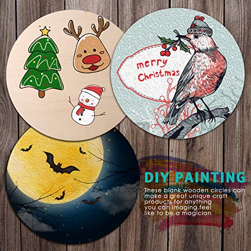 Unfinished Wood Circle, 12 Pieces 12 Inch Christmas Wooden Circle ...