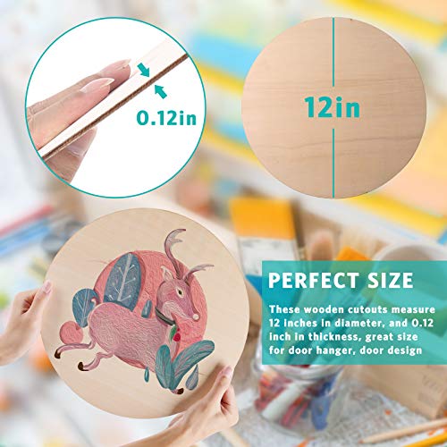 Unfinished Wood Circle, 12 Pieces 12 Inch Christmas Wooden Circle ...