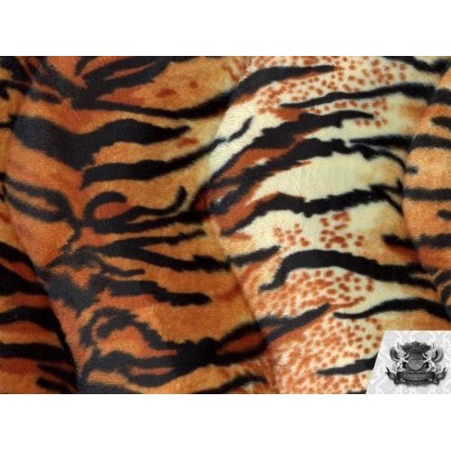 Velboa Faux/Fake Fur Tiger Orange Fabric by The Yard
