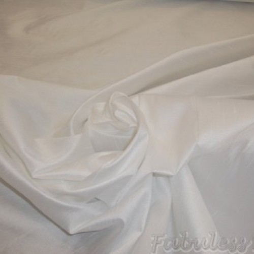 White Shantung Dupioni Faux Silk Fabric Per Yard