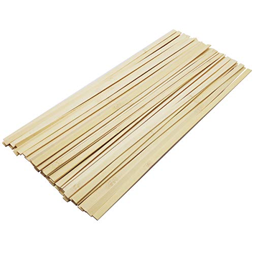 Worown 60 pcs 15.7 Inch Strong Natural Bamboo Sticks, Wooden Craft...