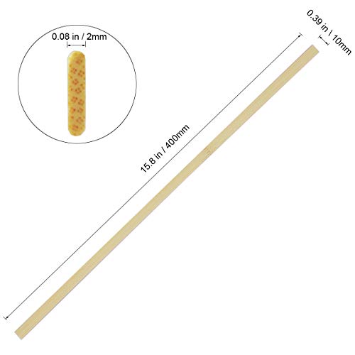 Worown 60 pcs 15.7 Inch Strong Natural Bamboo Sticks, Wooden Craft...