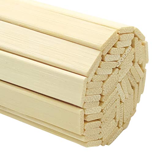 Worown 60 pcs 15.7 Inch Strong Natural Bamboo Sticks, Wooden Craft...