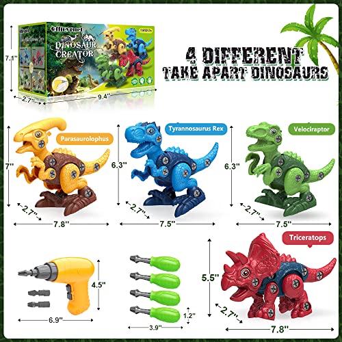 Dinosaur Toys for 3, 4, 5, 6, 7 Year Old Boys, Take Apart Toys wit...